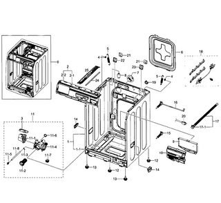 Frame Diagram and Parts List for WF350ANR XAA-0000 Samsung Washer