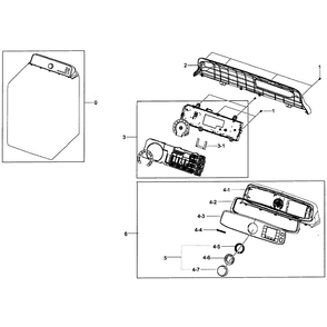 Control Panel Diagram and Parts List for DV50F9A8EVP A2-01 Samsung Dryer