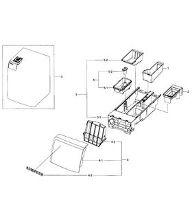 Drawer Assy Diagram and Parts List for WF405ATPAWR AA-0001 Samsung Washer