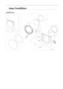 Front/Door Assembly Diagram and Parts List for DVE45R6300V A3-00 Samsung Dryer