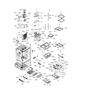Fridge Diagram and Parts List for RF28HFEDBSR AA-07 Samsung Refrigerator