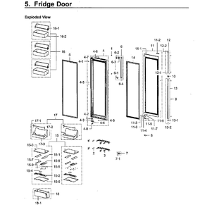 Right Door Diagram and Parts List for RH22H9010SR AA-02 Samsung Refrigerator