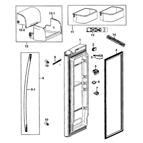 Door Right Diagram and Parts List for RF266AZRS XAA-0000 Samsung Refrigerator