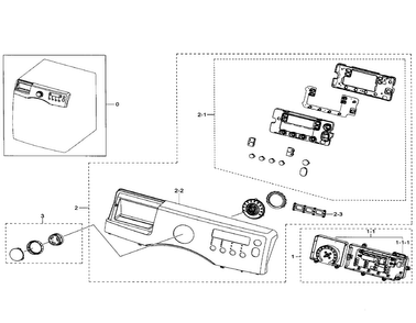 Control Panel Diagram and Parts List for WF330ANB XAA-0001 Samsung Washer