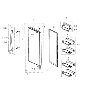 Right Door Diagram and Parts List for RS265TDRS XAA-01 Samsung Refrigerator