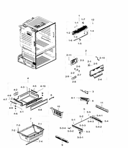 Freezer Diagram and Parts List for RF28HFEDBWW AA-0011 Samsung Refrigerator