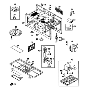 Cabinet 2 Diagram and Parts List for SMH9151B XAA-0000 Samsung Microwave