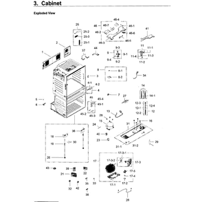 Cabinet Diagram and Parts List for RF28JBEDBSG AA-06 Samsung Refrigerator
