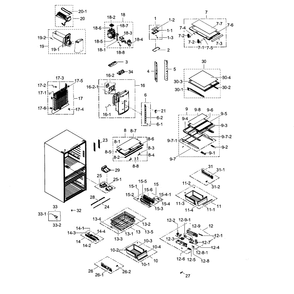Fridge Diagram and Parts List for RF24FSEDBSR AA-06 Samsung Refrigerator