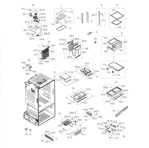 Fridge Diagram and Parts List for RF263TEAEBC AA-0003 Samsung Refrigerator