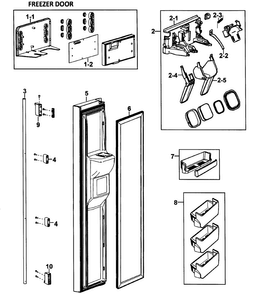 Left Door Diagram and Parts List for RH269LBSH XAA-0000 Samsung Refrigerator
