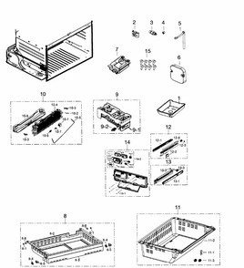 Freezer Diagram and Parts List for RF260BEAESR AA-0002 Samsung Refrigerator