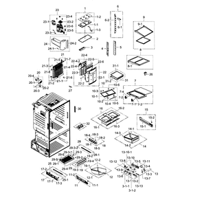 Fridge Diagram and Parts List for RF28HFEDBBC (AA)(0003) Samsung Refrigerator