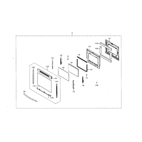 Door Diagram and Parts List for NE59M4320SB AA-0000 Samsung Microwave Oven Combo