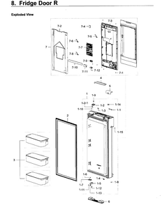 Fridge Door R Diagram and Parts List for RF22K9581SG AA-0001 Samsung Refrigerator