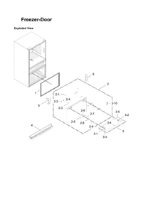 Freezer-Door Parts Diagram and Parts List for RF28JBEDBSR AA-08 Samsung Refrigerator