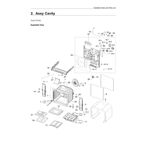 Cavity Assembly Diagram and Parts List for NX60A6711ST AA-00 Samsung Range
