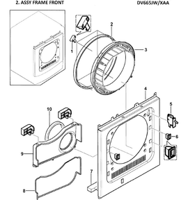 Part Location Diagram of DC66-00070A Samsung Drum Bushing Support