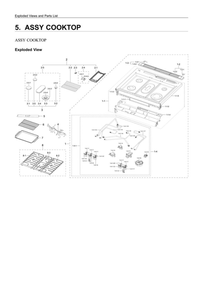 Part Location Diagram of DG94-03731A Samsung Cooktop Frame Module Assembly