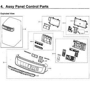 Control Panel Diagram and Parts List for WV55M9600AV A5-01 Samsung Washer
