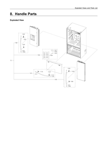 Handle Parts Diagram and Parts List for RF23R6201SR AA-51 Samsung Refrigerator