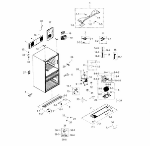 Cabinet Diagram and Parts List for RF31FMESBSR AA-0003 Samsung Refrigerator