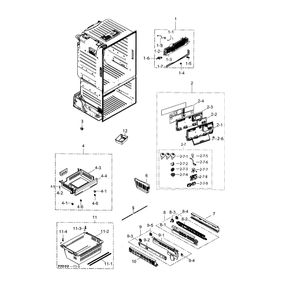 Freezer Diagram and Parts List for RF26HFPNBSR AA-0000 Samsung Refrigerator