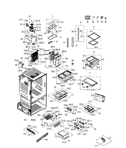 Fridge Diagram and Parts List for RF263TEAESG AA-0000 Samsung Refrigerator