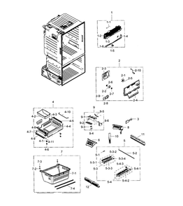 Freezer / Icemaker Diagram and Parts List for RF28HFEDTSR AA-01 Samsung Refrigerator
