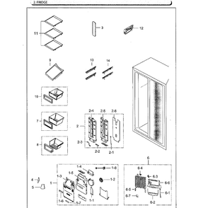 Fridge Diagram and Parts List for RS25H5111SG AA-01 Samsung Refrigerator