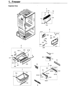 Freezer Diagram and Parts List for RF28HFEDBWW AA-0011 Samsung Refrigerator