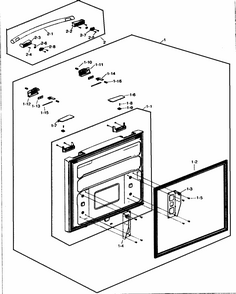 Freezer Door Diagram and Parts List for RF217ABWP XAA-0000 Samsung Refrigerator