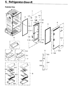 Fridge Door R Diagram and Parts List for RF22KREDBSR AA-0002 Samsung Refrigerator