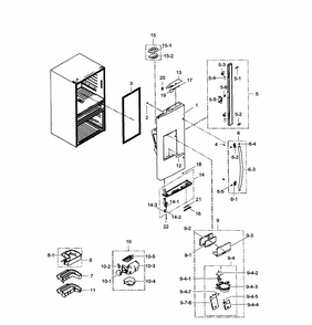 Left Door Diagram and Parts List for RF31FMEDBBC AA-0003 Samsung Refrigerator