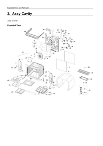 Cavity Assembly Diagram and Parts List for NX60A6511SS AA-00 Samsung Range