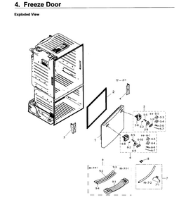 Freezer Door Diagram and Parts List for RF26J7500WW AA-0001 Samsung Refrigerator