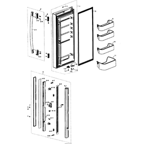 Frig Door Left Diagram and Parts List for RF217ABWP XAA-0000 Samsung Refrigerator