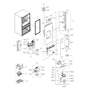 Refrigerator Door L Diagram and Parts List for RF31FMESBSR AA-03 Samsung Refrigerator