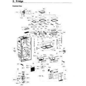 Fridge Diagram and Parts List for RF22K9581SR AA-01 Samsung Refrigerator