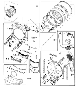 Drum Assy Diagram and Parts List for DV331AGR XAA-0000 Samsung Dryer