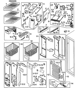 Part Location Diagram of DA97-06201Q Samsung Evaporator Cover