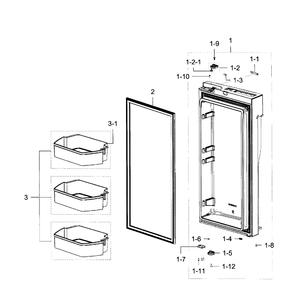 Fridge Door R Diagram and Parts List for RF23J9011SR (AA)(0006) Samsung Refrigerator