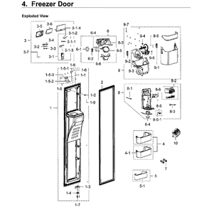 Left Door Diagram and Parts List for RH22H9010SR AA-05 Samsung Refrigerator