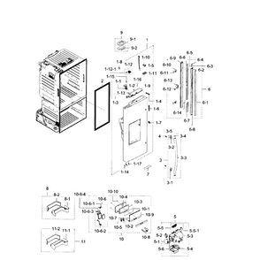 Left Door Diagram and Parts List for RF28HFEDBBC (AA)(0009) Samsung Refrigerator
