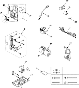 Internal Controls/latch Asy/base Diagram and Parts List for SMH7174BC XAA Samsung Microwave