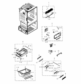 Freezer Diagram and Parts List for RF23HTEDBSR AA-0004 Samsung Refrigerator