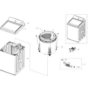 Main Section Diagram and Parts List for WA456DRHDSU AA-0005 Samsung Washer