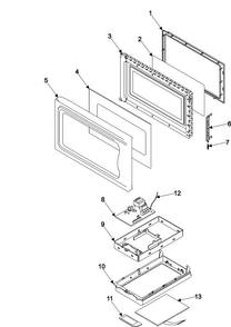 Control Panel/door Assembly Diagram and Parts List for SRH1230ZG XAA Samsung Microwave