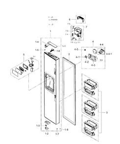 Freezer Door Diagram and Parts List for RS267TDRS XAA-0001 Samsung Refrigerator
