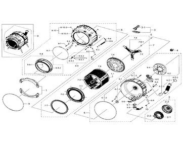 Tub & Drum Diagram and Parts List for WF330ANB XAA-0001 Samsung Washer